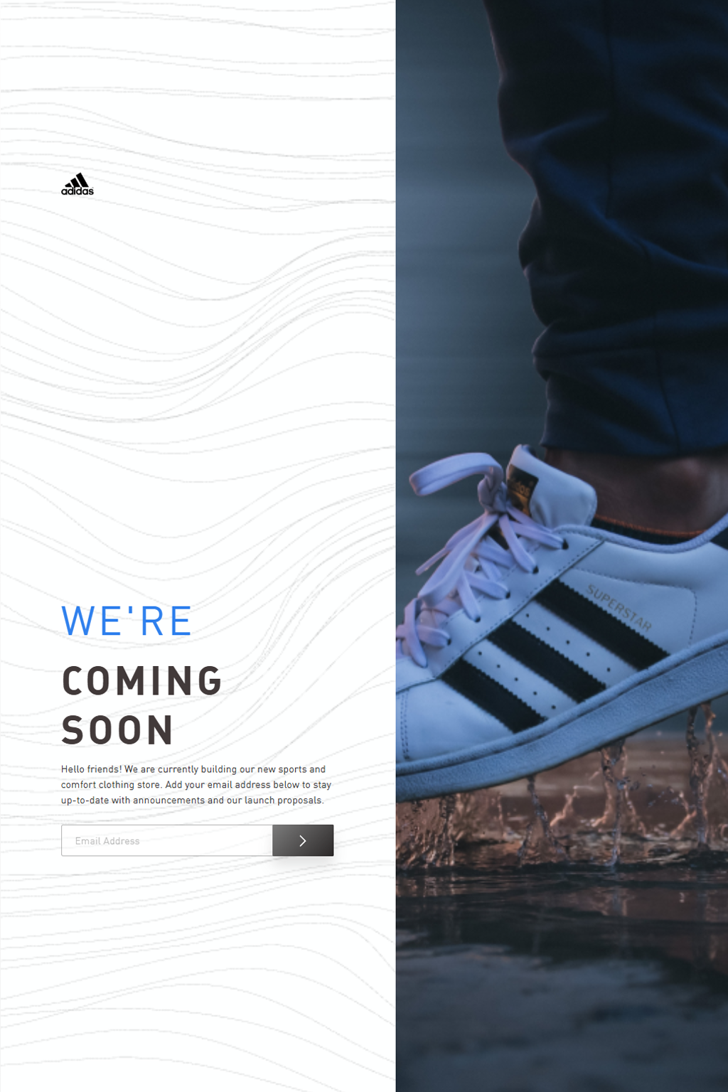 Cover art for Adidas "Coming Soon" Landing Page Clone | Alternate Design