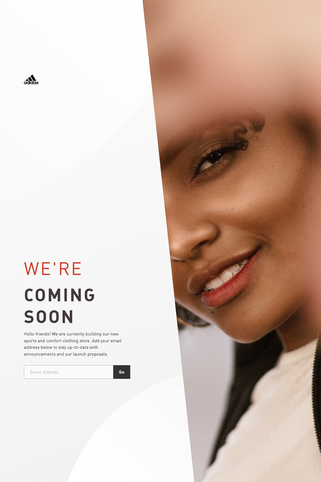 Cover art for Adidas "Coming Soon" Landing Page Clone