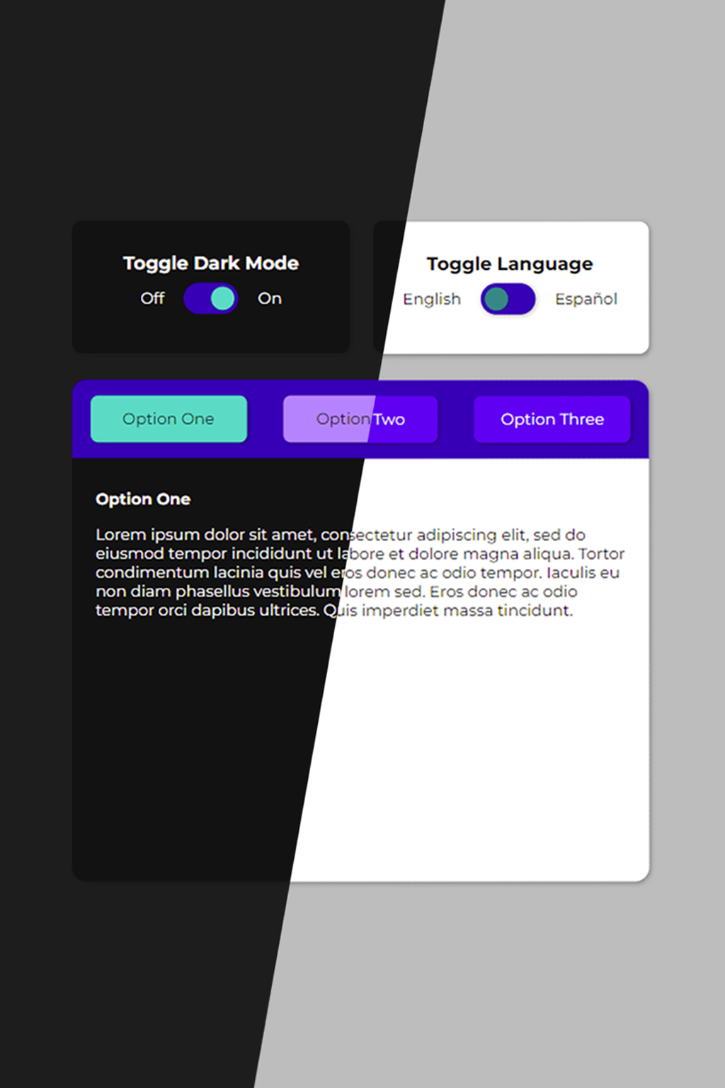 Cover art for UI/UX Tab Selector With Dark Mode and Language Toggle